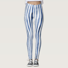 Blauw Witte Strepen Leggings
