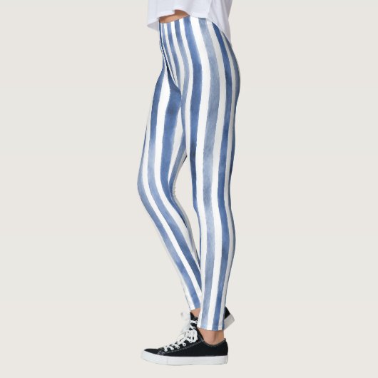 Blauw Witte Strepen Leggings (Links)