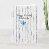 Blauw Witte Strepen Libel Geloof Kaart (Voorkant)
