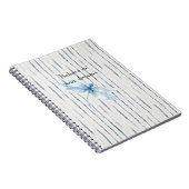 Blauw Witte Strepen Libelle Geloof Notitieboek (Rechterzijde)