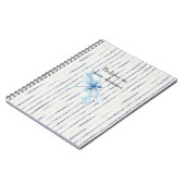 Blauw Witte Strepen Libelle Geloof Notitieboek (Linkerzijde)