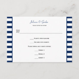 Blauw Witte Strepen Maritiem Thema RSVP Kaartje