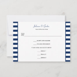 Blauw Witte Strepen Maritiem Thema RSVP Kaartje