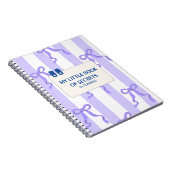 Blauw-witte strepen met bogen notitieboek (Rechterzijde)