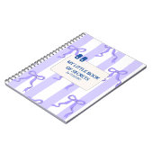 Blauw-witte strepen met bogen notitieboek (Linkerzijde)