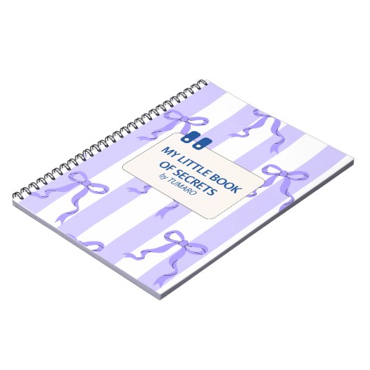 Blauw-witte strepen met bogen notitieboek (Linkerzijde)