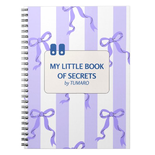 Blauw-witte strepen met bogen notitieboek (Voorkant)