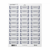 Blauw & Witte Strepen Modern Gestreepte Uitnodigin Etiket (Full Sheet)