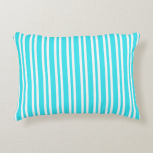 Blauw Witte Strepen Naadloos Patroon Accent Kussen