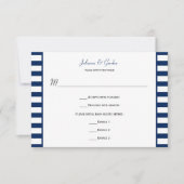Blauw Witte Strepen Nautisch Thema RSVP (Voorkant)
