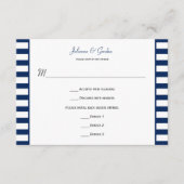 Blauw Witte Strepen Nautisch Thema RSVP (Voorkant)
