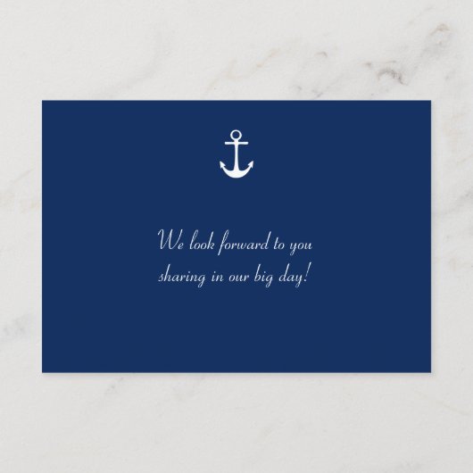 Blauw Witte Strepen Nautisch Thema RSVP (Achterkant)