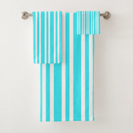 Blauw Witte Strepen Patroon Bad Handdoek