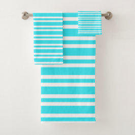 Blauw Witte Strepen Patroon Bad Handdoek