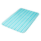Blauw Witte Strepen Patroon Badmat (Gekanteld)