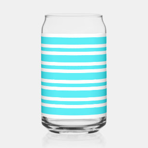 Blauw Witte Strepen Patroon Blikvorm Glas