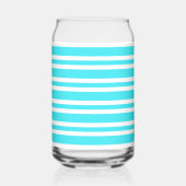 Blauw Witte Strepen Patroon Blikvorm Glas (Rechts)