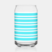Blauw Witte Strepen Patroon Blikvorm Glas (Links)