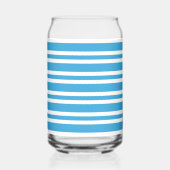 Blauw Witte Strepen Patroon Blikvorm Glas (Achterkant)