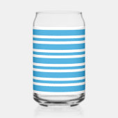 Blauw Witte Strepen Patroon Blikvorm Glas (Rechts)
