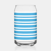 Blauw Witte Strepen Patroon Blikvorm Glas (Links)