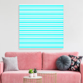 Blauw Witte Strepen Patroon Canvas Afdruk (Insitu (Woonkamer))