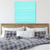 Blauw Witte Strepen Patroon Canvas Afdruk (Insitu (Slaapkamer))