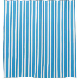 Blauw Witte Strepen Patroon Douchegordijn