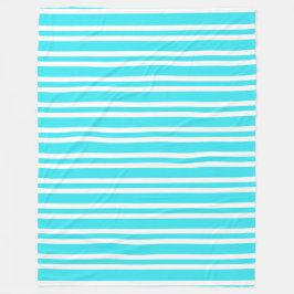 Blauw Witte Strepen Patroon Fleece Deken