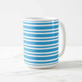 Blauw Witte Strepen Patroon Koffiemok