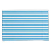 Blauw Witte Strepen Patroon Kussensloop (Voorkant-Rechts)