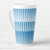 Blauw Witte Strepen Patroon Latte Mok (Linkerhoek)