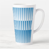 Blauw Witte Strepen Patroon Latte Mok (Rechts)
