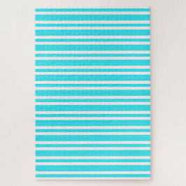 Blauw Witte Strepen Patroon Legpuzzel