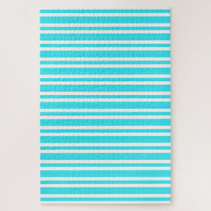 Blauw Witte Strepen Patroon Legpuzzel