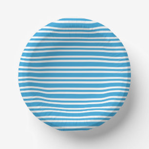 Blauw Witte Strepen Patroon Papieren Kommen
