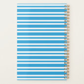 Blauw Witte Strepen Patroon Planner (Achterkant)
