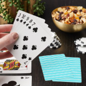 Blauw Witte Strepen Patroon Pokerkaarten (Insitu)