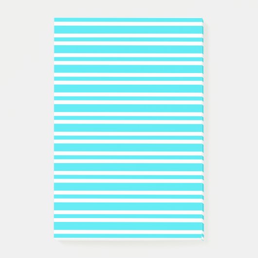 Blauw Witte Strepen Patroon Post-it® Notes (Voorkant)