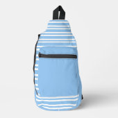 Blauw Witte Strepen Patroon Sling Bag (Voorkant)