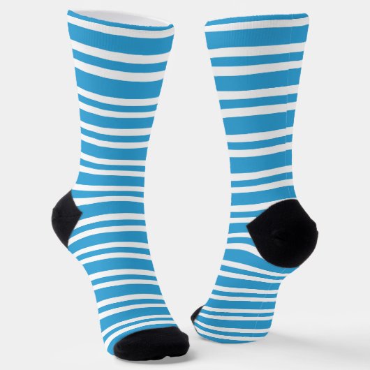 Blauw Witte Strepen Patroon Sokken (Gebogen)
