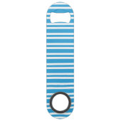 Blauw Witte Strepen Patroon Speed Flessenopener (Achterkant)