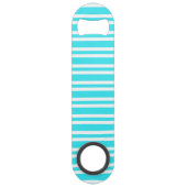 Blauw Witte Strepen Patroon Speed Flessenopener (Achterkant)