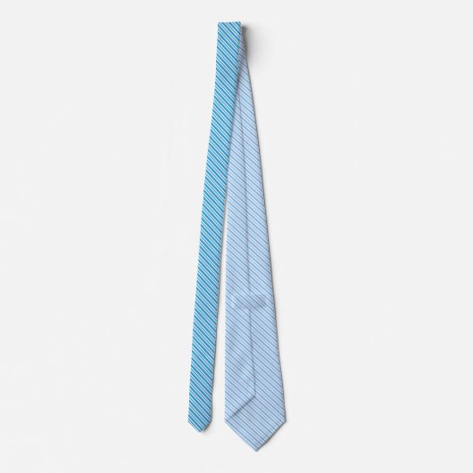 Blauw Witte Strepen Patroon Stropdas (Achterkant)