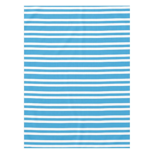 Blauw Witte Strepen Patroon Tafelkleed (Voorkant)