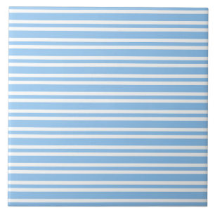 Blauw Witte Strepen Patroon Tegeltje
