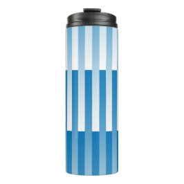 Blauw Witte Strepen Patroon Thermosbeker