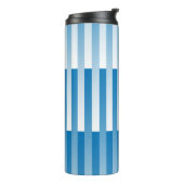 Blauw Witte Strepen Patroon Thermosbeker (Gedraaid links)