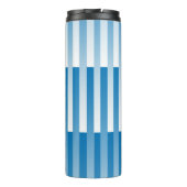 Blauw Witte Strepen Patroon Thermosbeker (Achterkant)