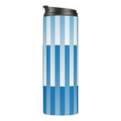 Blauw Witte Strepen Patroon Thermosbeker (Geroteerd rechts)